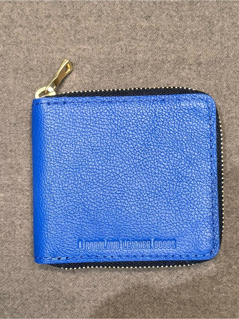 Portland Leather Astro Blue Small Zipper Bifold Wallet
